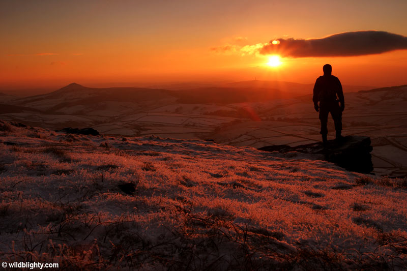 Sunset on Shining Tor in Cheshire