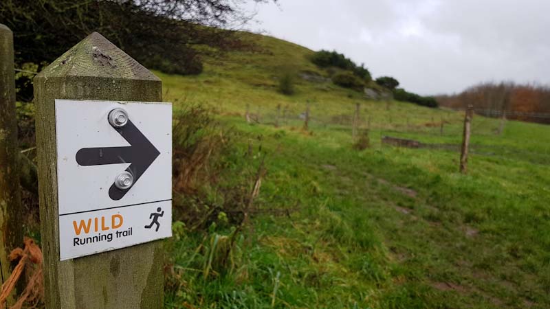 Wild Running Trail sign at Delamere Forest