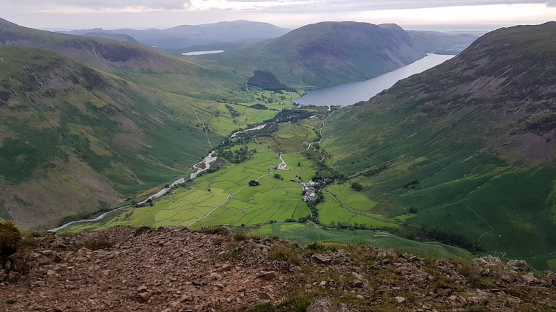 Wasdale Head and Wastwater viewed from Kirkfell