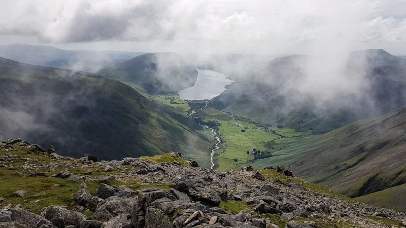View of Wasdale Head and Wast Water from Great Gable.