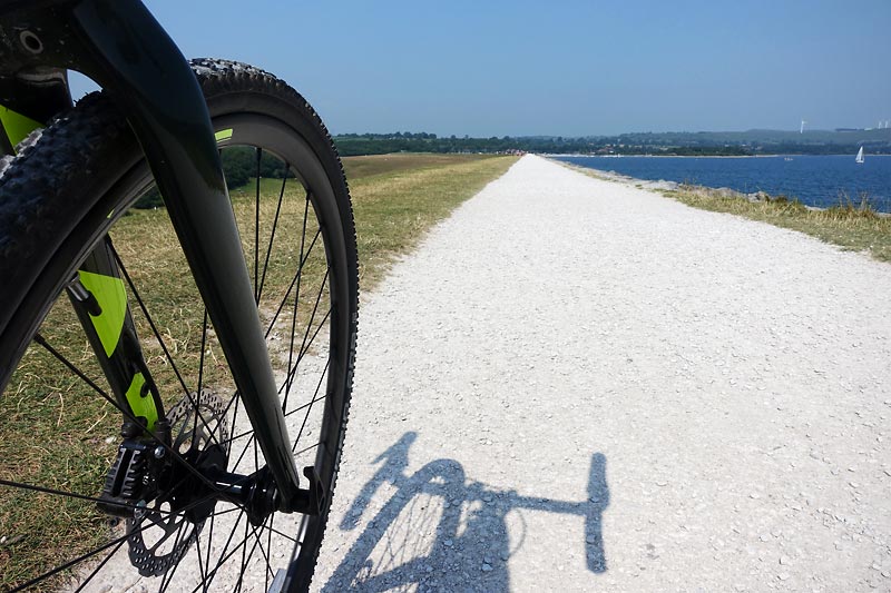 Bike and cycle path at Carsington Water