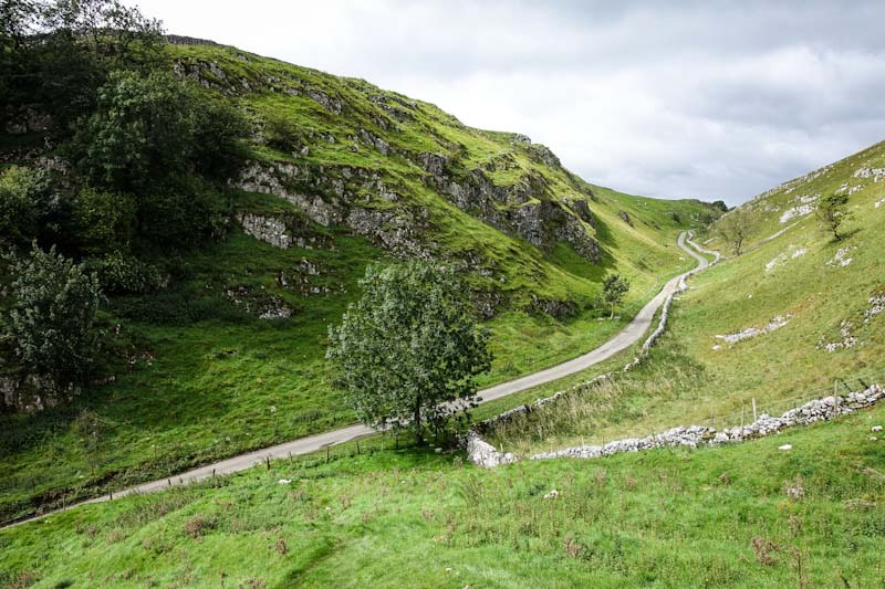 A limestone valley with intersecting minor road