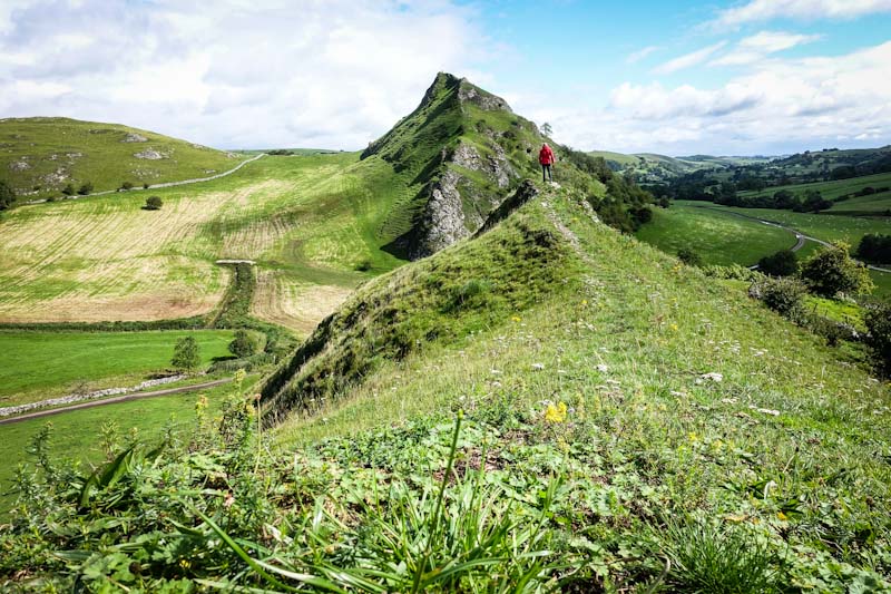 View of Parkhouse Hill with walker in foreground