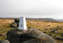 Kinder Low Trig (white stone) Point on Kinder Scout