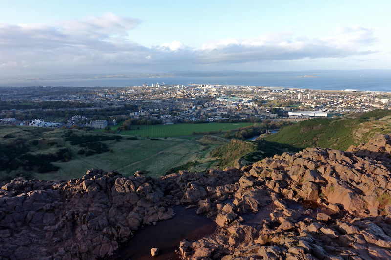 Arthur's Seat summit view towards Leith