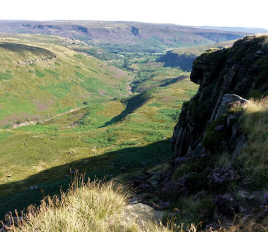 Elevated view of Crowden Valley from Laddow Rocks